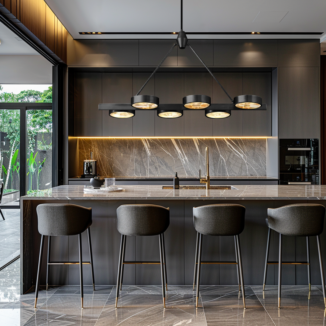 Nika Linear Brass Chandelier
