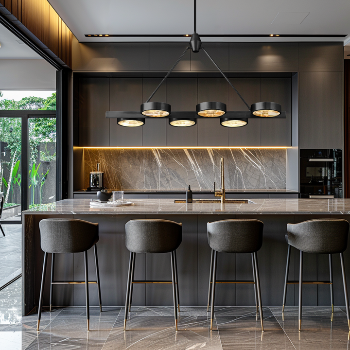 Nika Linear Brass Chandelier