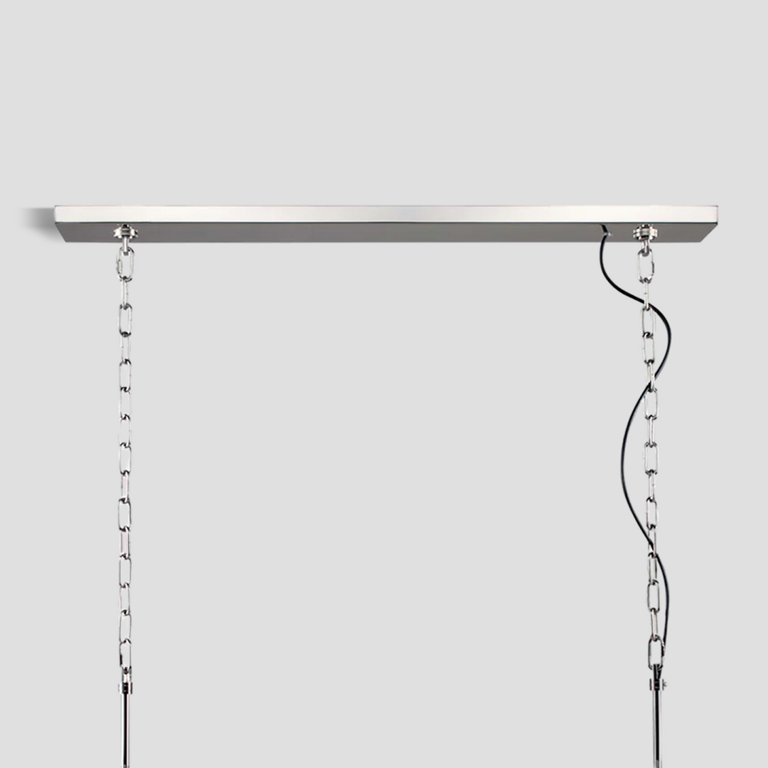 1920s Tedem Single-Tier Rectangular Crystal Rod Chandelier