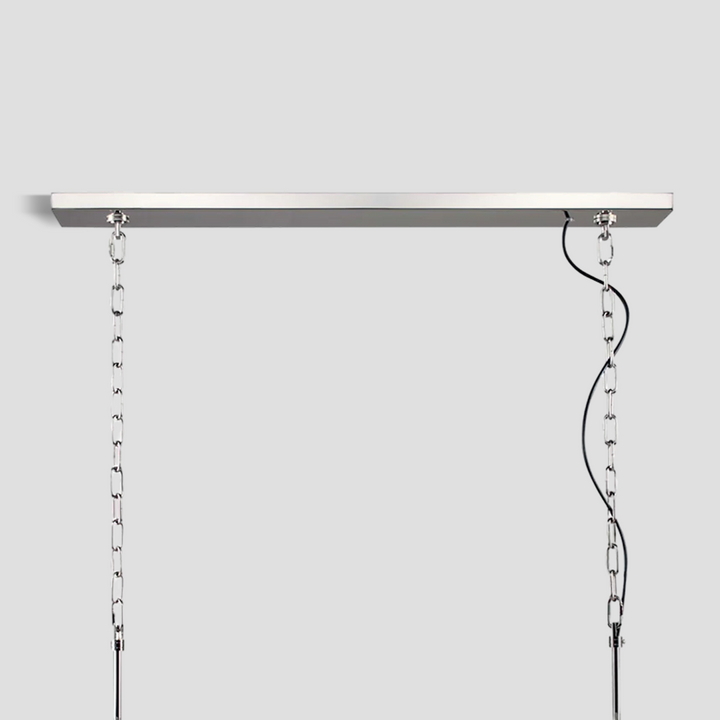 1920s Tedem Single-Tier Rectangular Crystal Rod Chandelier