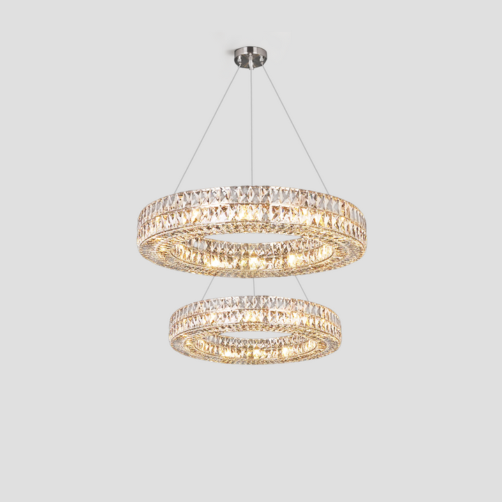 Gadsden Halo Crystal Multi-Tier Ring Chandelier