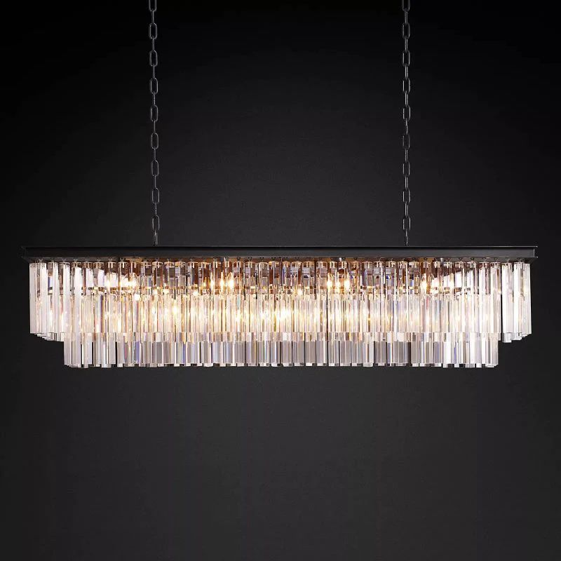 1920s Tedem Rectangular Dining Room Chandelier 59"