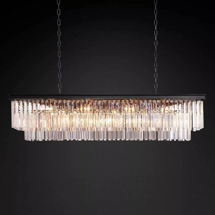 1920s Tedem Rectangular Dining Room Chandelier 59"