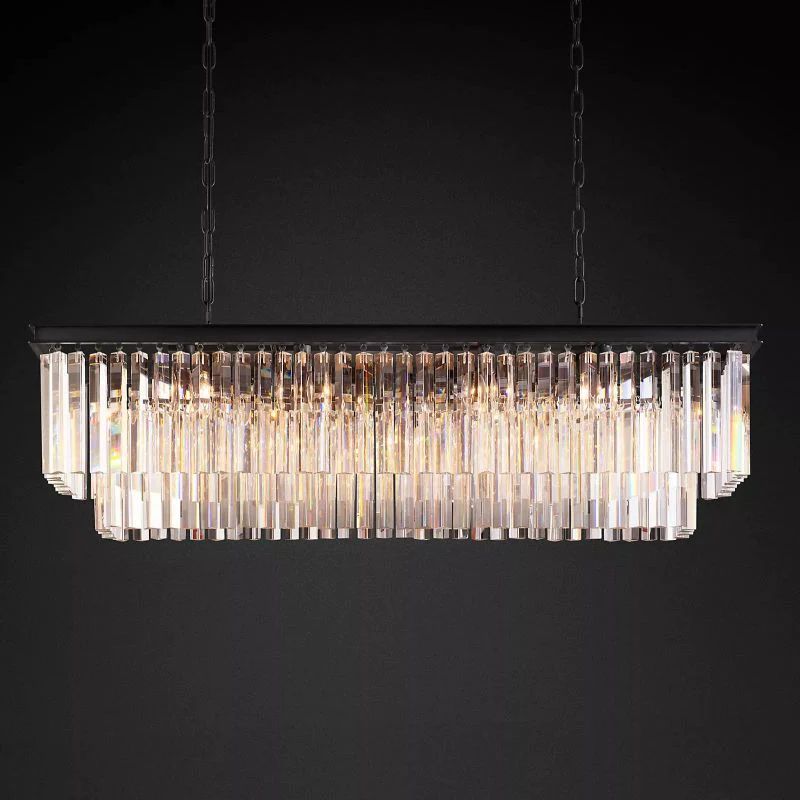 1920s Tedem Rectangular Dining Room Chandelier 49"
