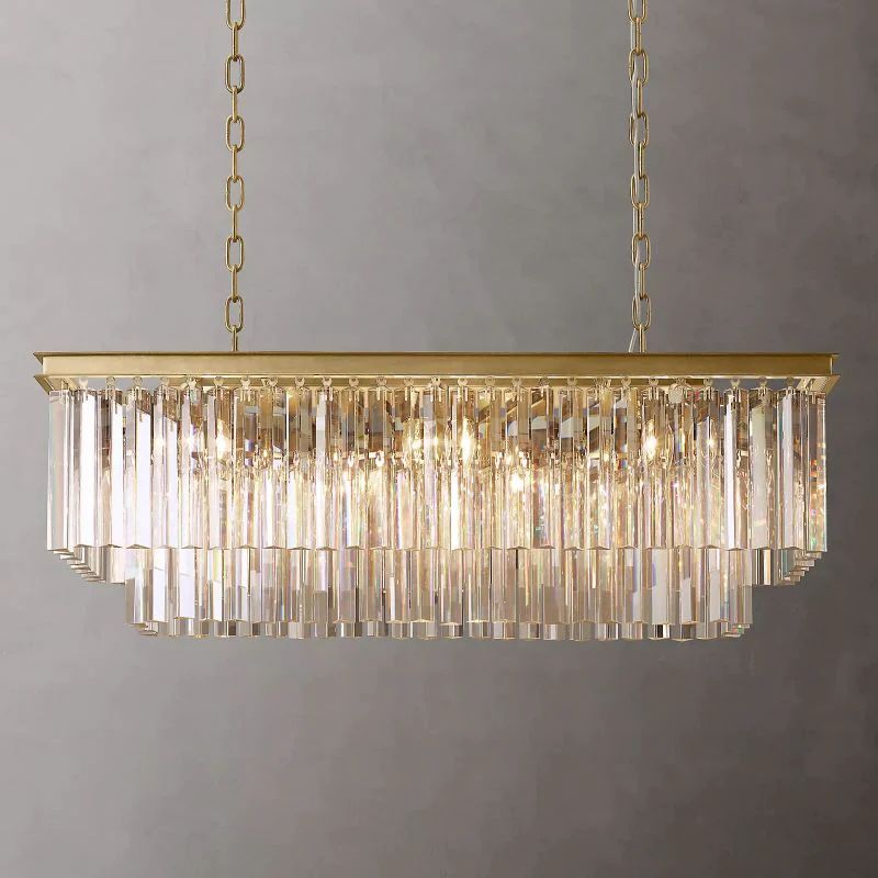 1920s Tedem Rectangular Dining Room Chandelier 40"