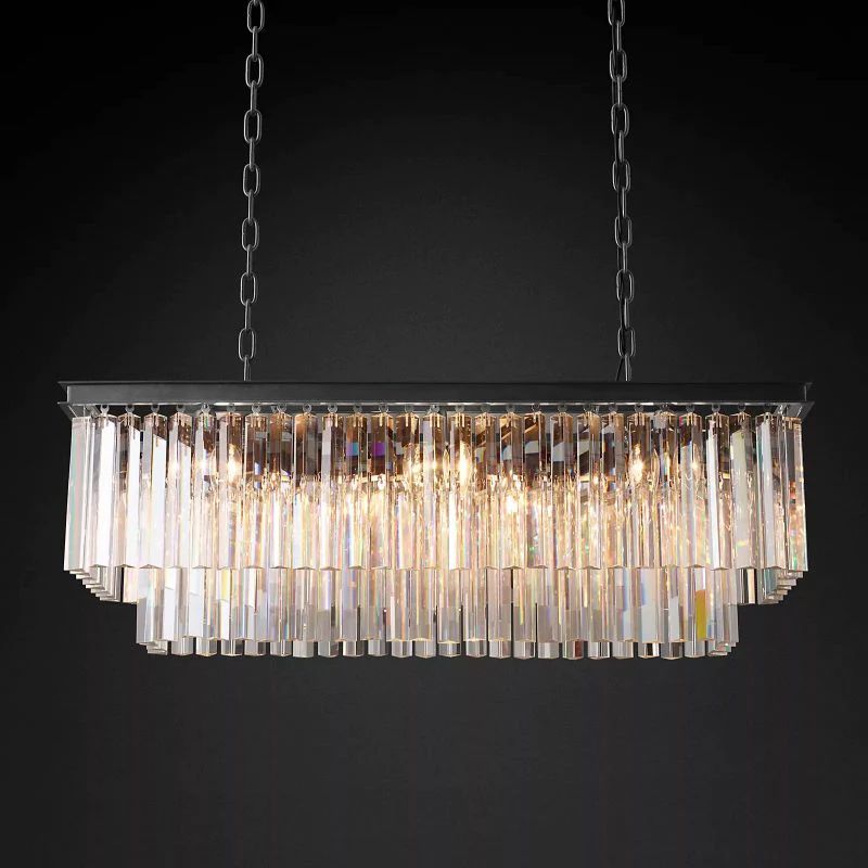 1920s Tedem Rectangular Dining Room Chandelier 40"