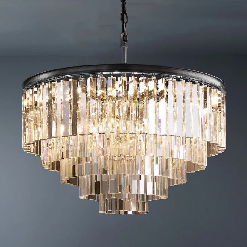 1920s Tedem Round Dining Room Chandelier 32"
