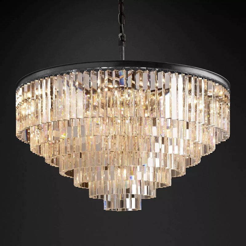 1920s Tedem Round Dining Room Chandelier 44"