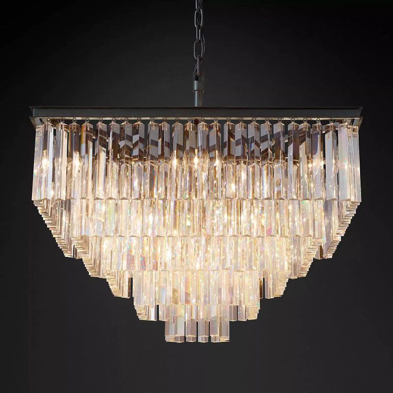 1920s Tedem Square Dining Room Chandelier 34"