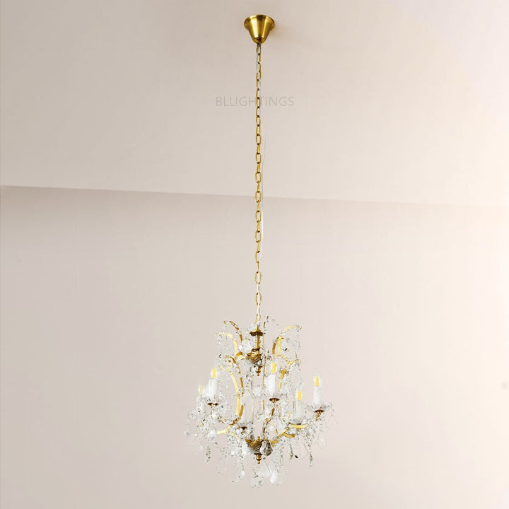 19TH Crystal Round Chandelier 18"