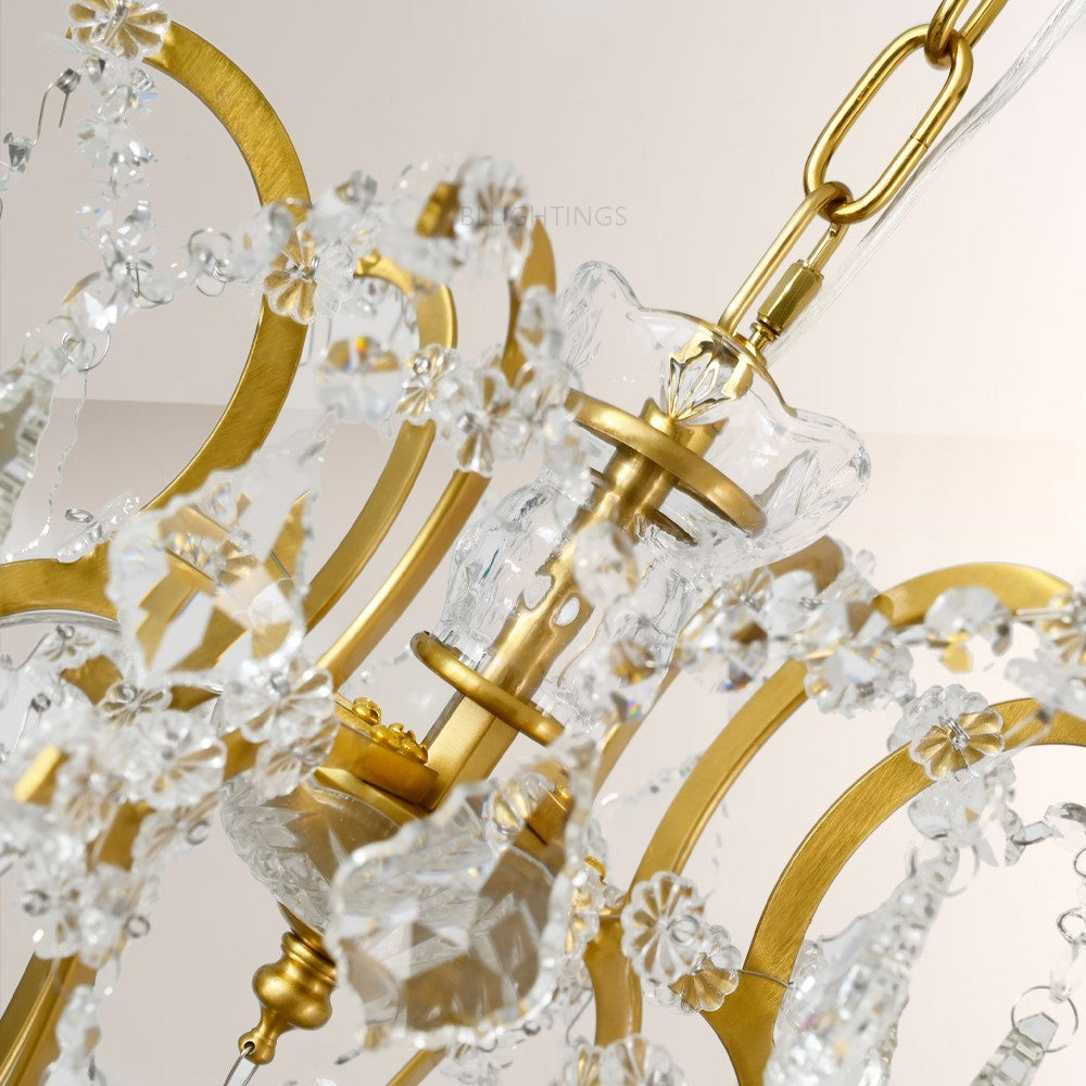 19TH Crystal Round Chandelier 18"