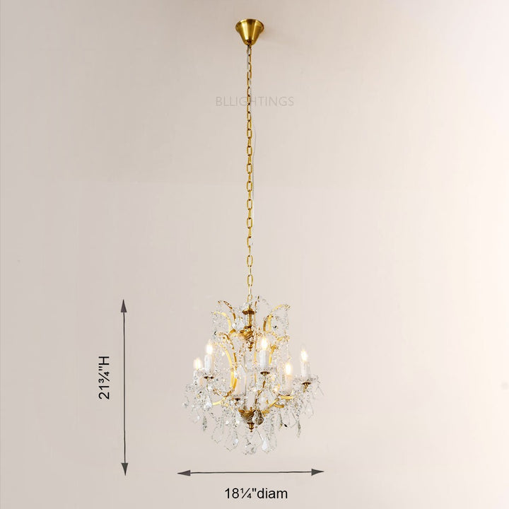 19TH Crystal Round Chandelier 18"