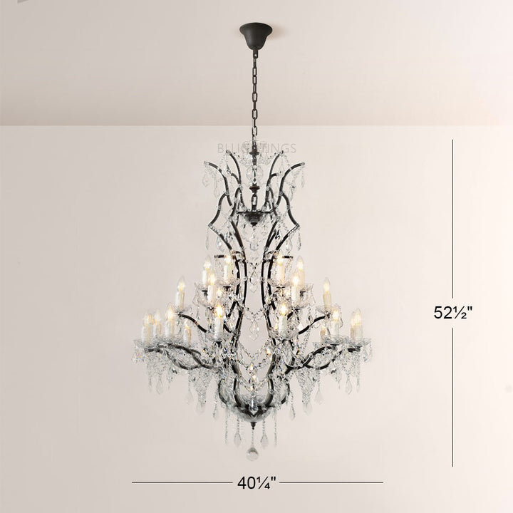 19TH Crystal Round Chandelier 40"