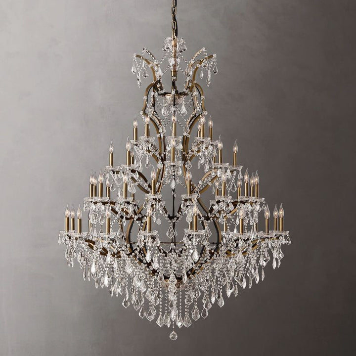 19TH Crystal Round Chandelier 60"