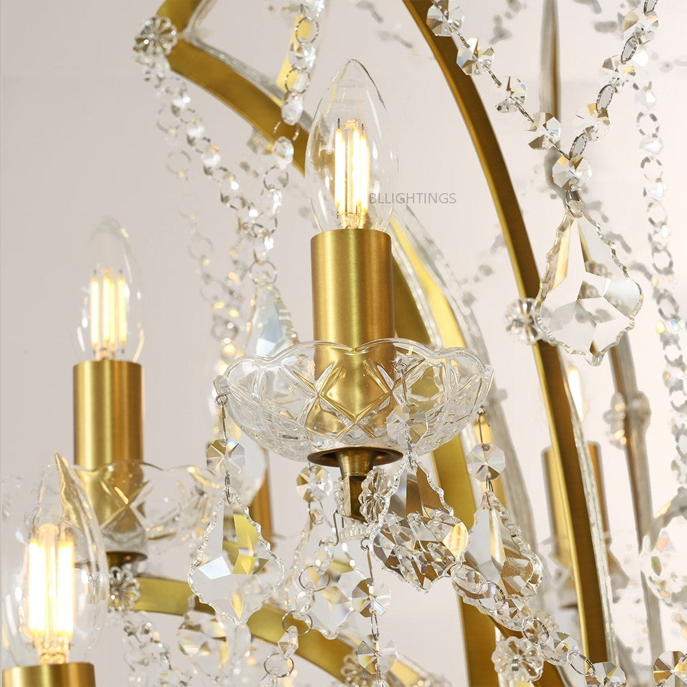19TH Crystal Round Chandelier 60"