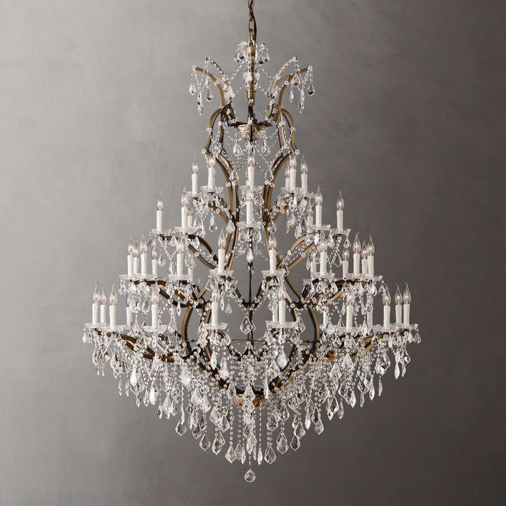 19TH Crystal Round Chandelier 60"