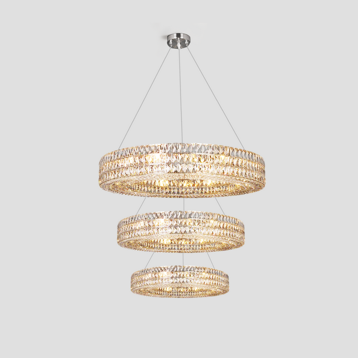 Gadsden Halo Crystal Multi-Tier Ring Chandelier