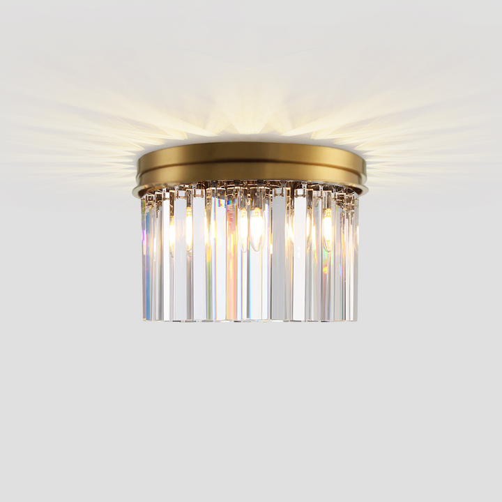 1920s Tedem 1-Tier Crystal Round Flushmount