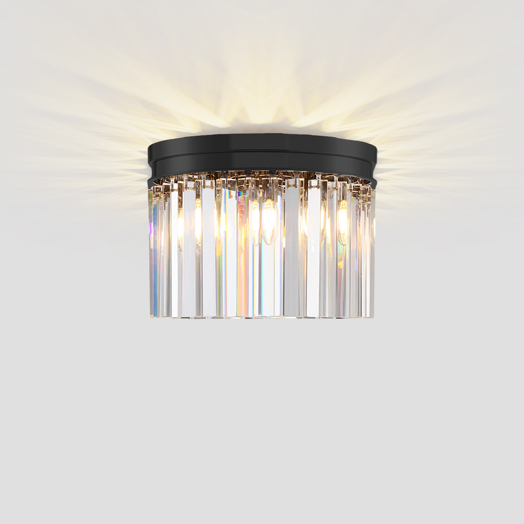 1920s Tedem 1-Tier Crystal Round Flushmount