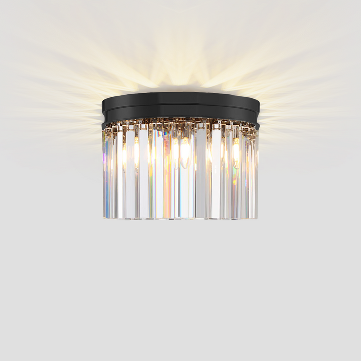 1920s Tedem 1-Tier Crystal Round Flushmount