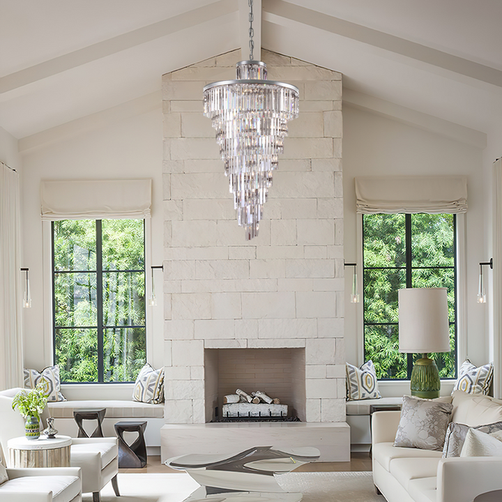 1920s Tedem Multi-Tiered Crystal Chandelier