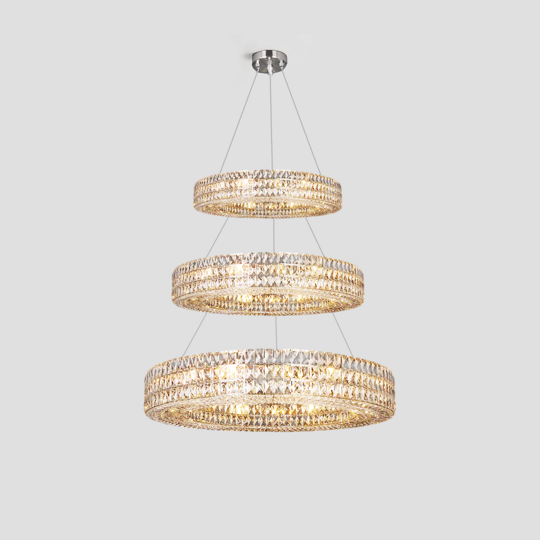Gadsden Halo Crystal Multi-Tier Ring Chandelier