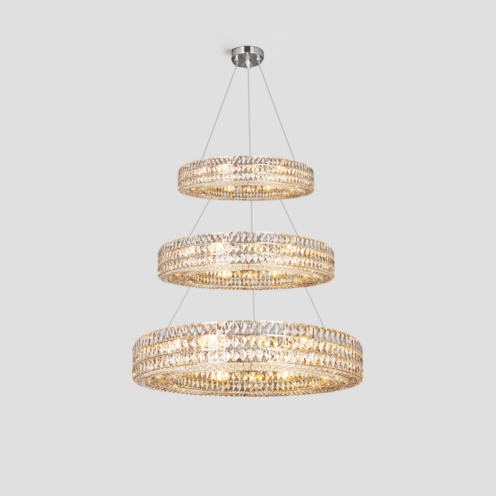 Gadsden Halo Crystal Multi-Tier Ring Chandelier