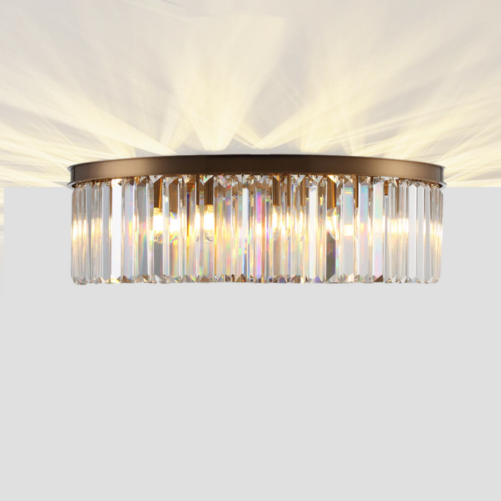 1920s Tedem 1-Tier Crystal Round Flushmount