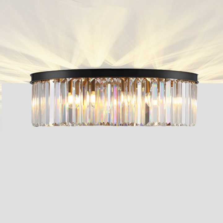 1920s Tedem 1-Tier Crystal Round Flushmount