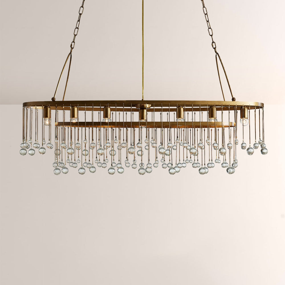 Hanson Oval Glass Chandelier for Dining Room