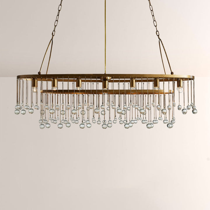 Hanson Oval Glass Chandelier for Dining Room