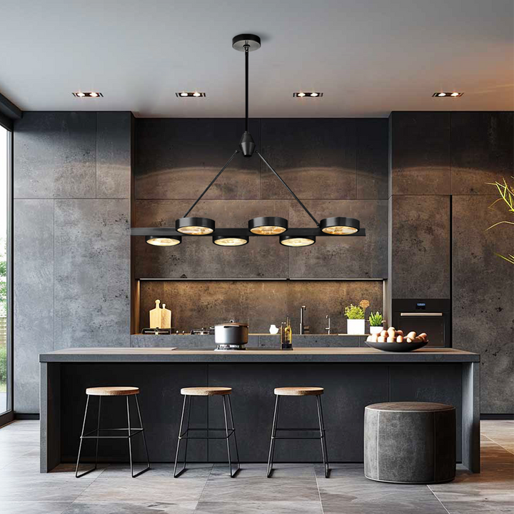 Nika Linear Brass Chandelier