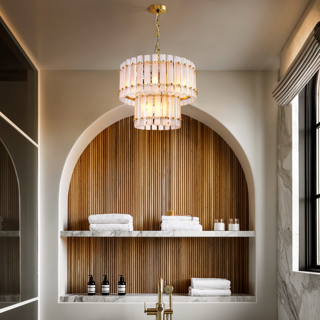 Mervice Classical Round Glass Chandelier