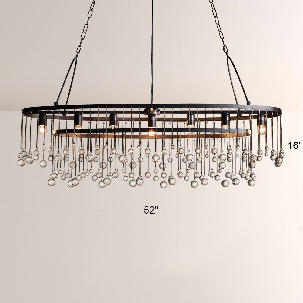 Hanson Oval Glass Chandelier for Dining Room