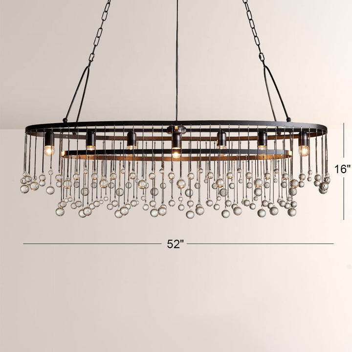 Hanson Oval Glass Chandelier for Dining Room