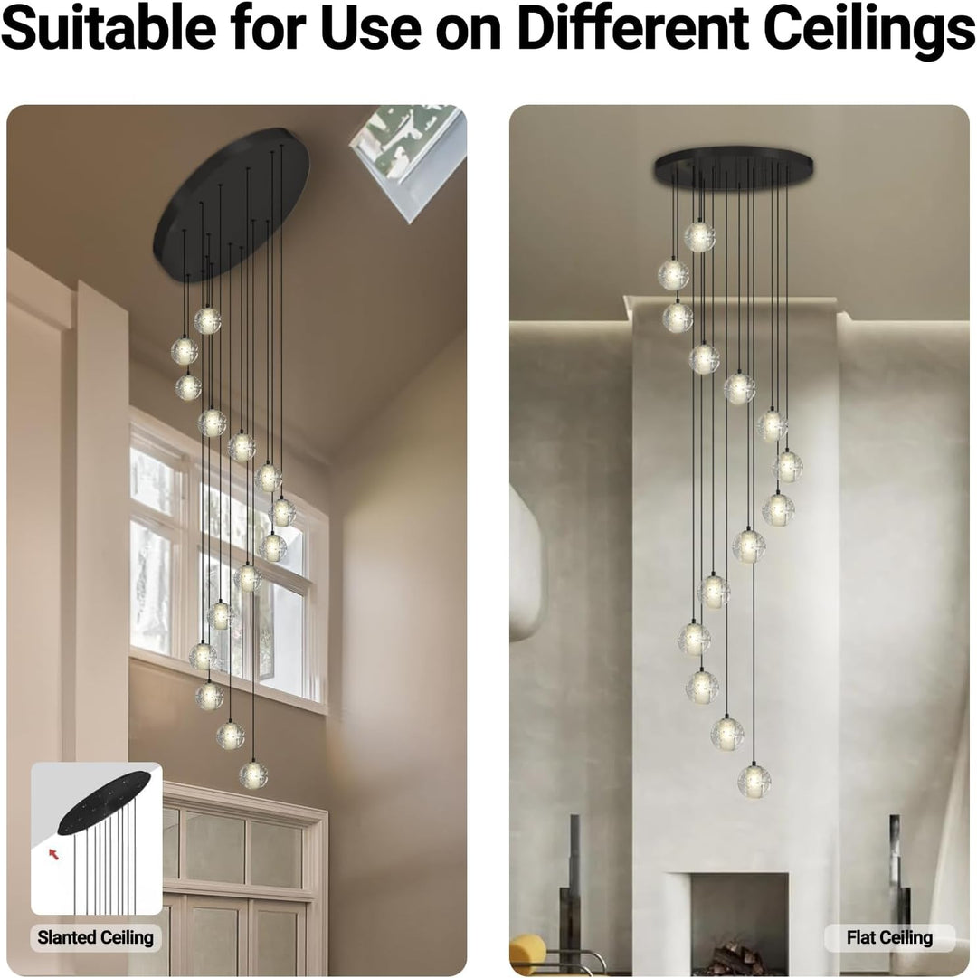 Nina Ball 14-Light High Ceiling Chandelier