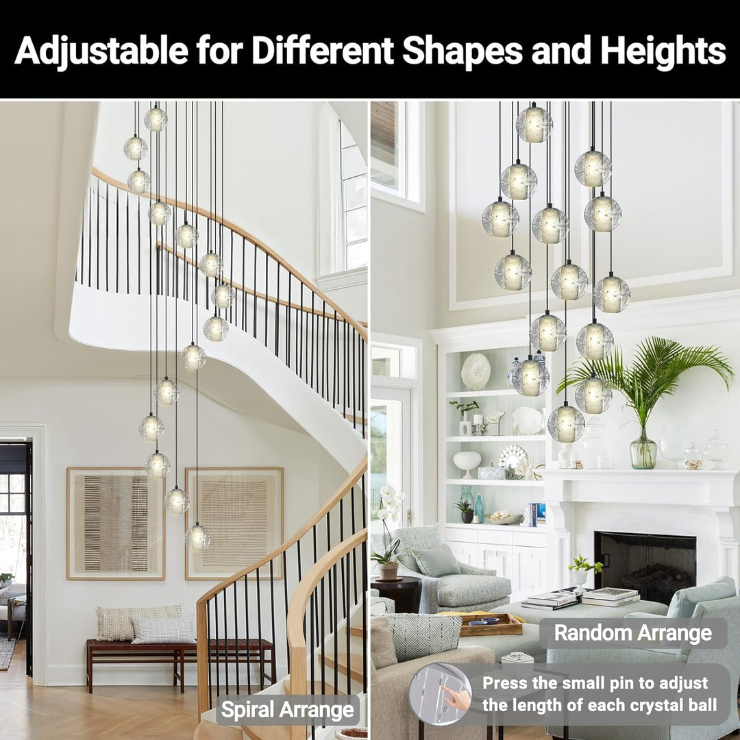 Nina Ball 14-Light High Ceiling Chandelier