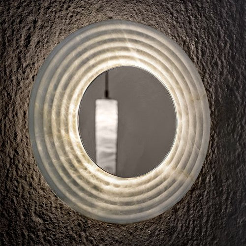 Alabaster Dissic Mirror Wall Sconce