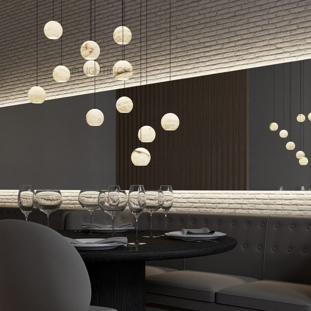 Alabaster Rain Balls Chandelier