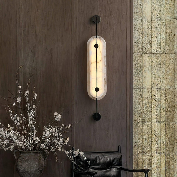 Alabaster Solvane Slim Oval Wall Sconce