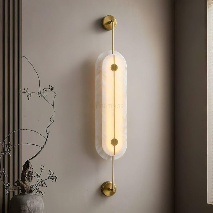Alabaster Solvane Slim Oval Wall Sconce