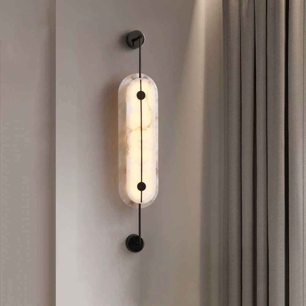 Alabaster Solvane Slim Oval Wall Sconce