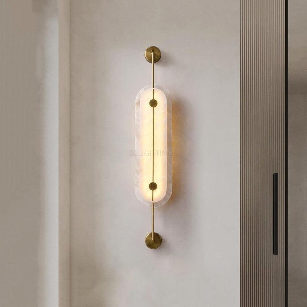 Alabaster Solvane Slim Oval Wall Sconce