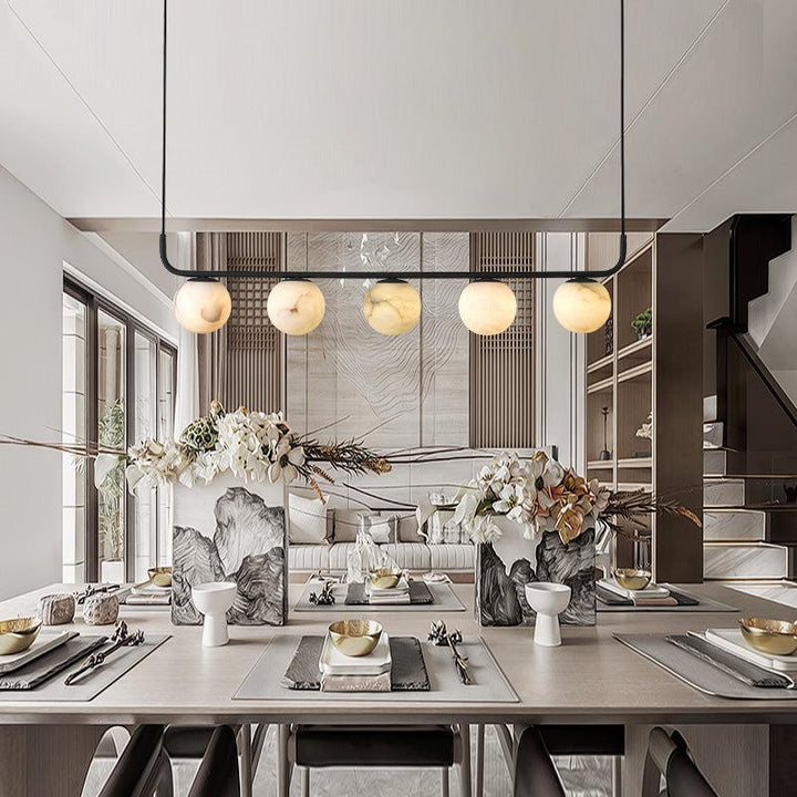 Alabaster Island Pendant 5 Lights