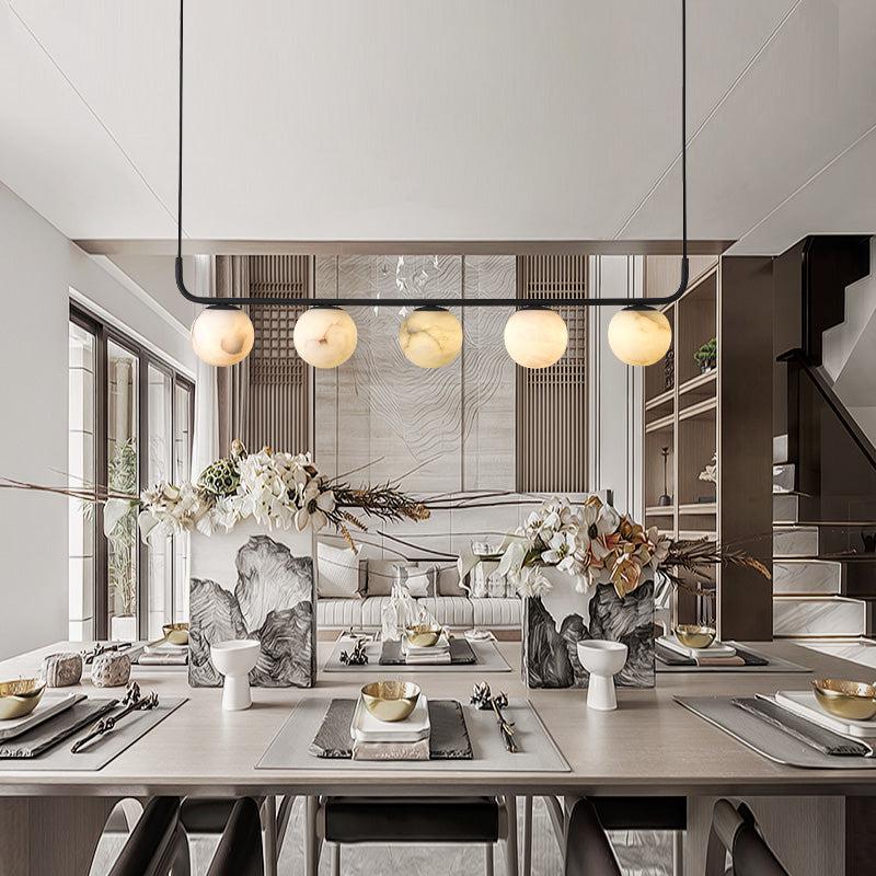 Alabaster Island Pendant 5 Lights