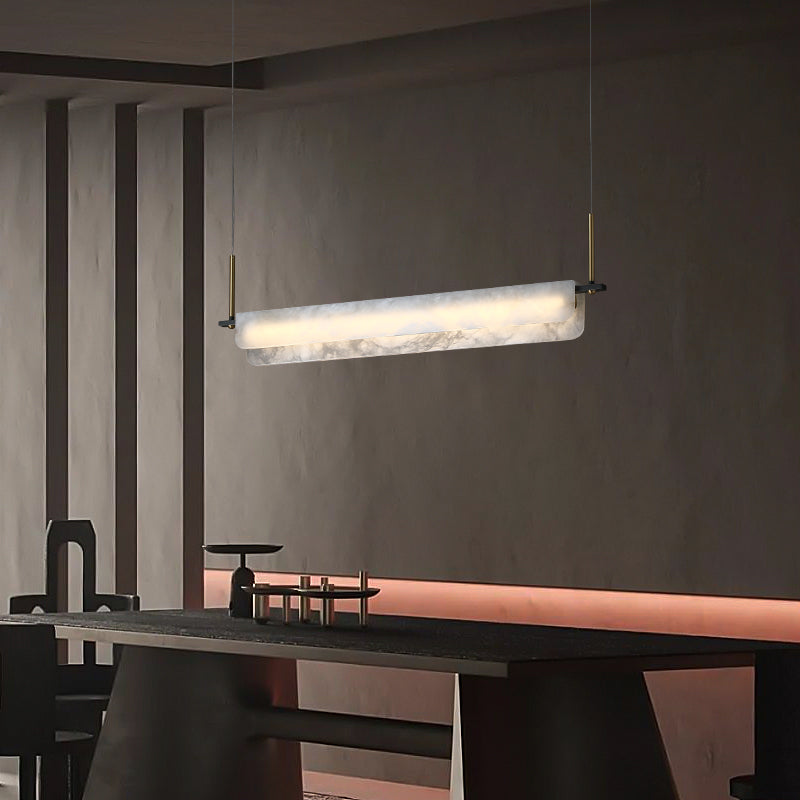 Alabaster Linear Art Pendant Light
