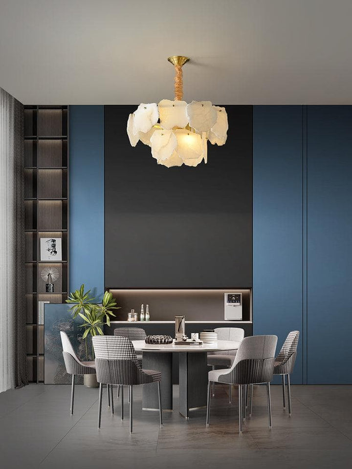 Alabaster Moira Modern Snowflake Multi-Layer Chandelier