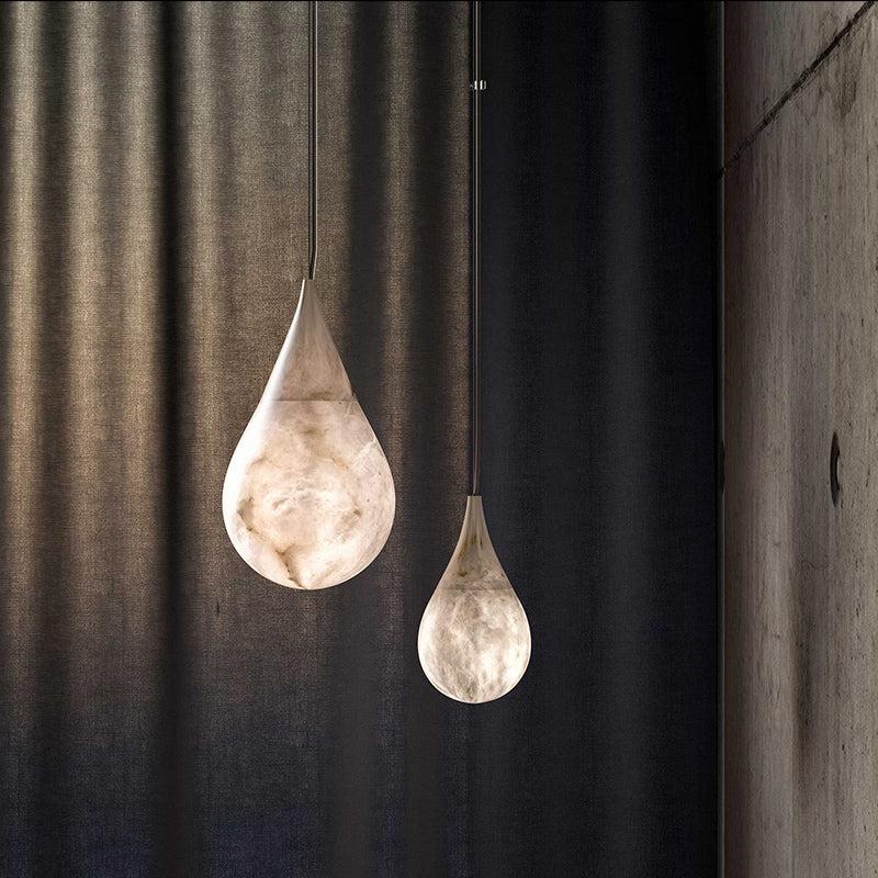 Alabaster Teardrop Pendant Light 