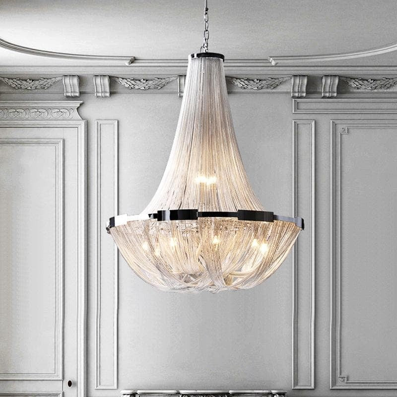 Alisa Luxury Plated Aluminum Chain Tassel Chandelier