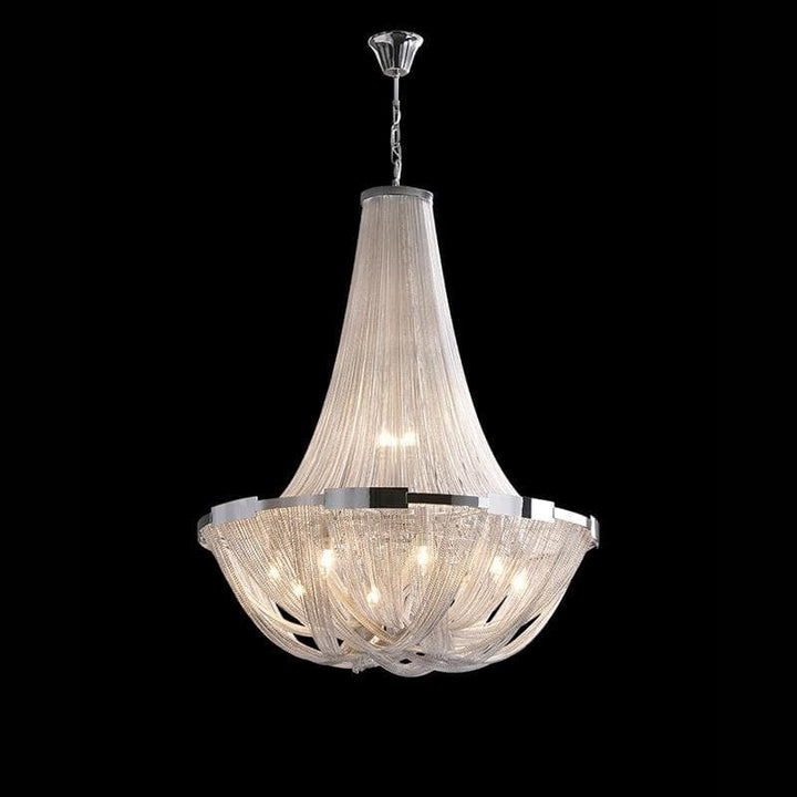 Alisa Luxury Plated Aluminum Chain Tassel Chandelier